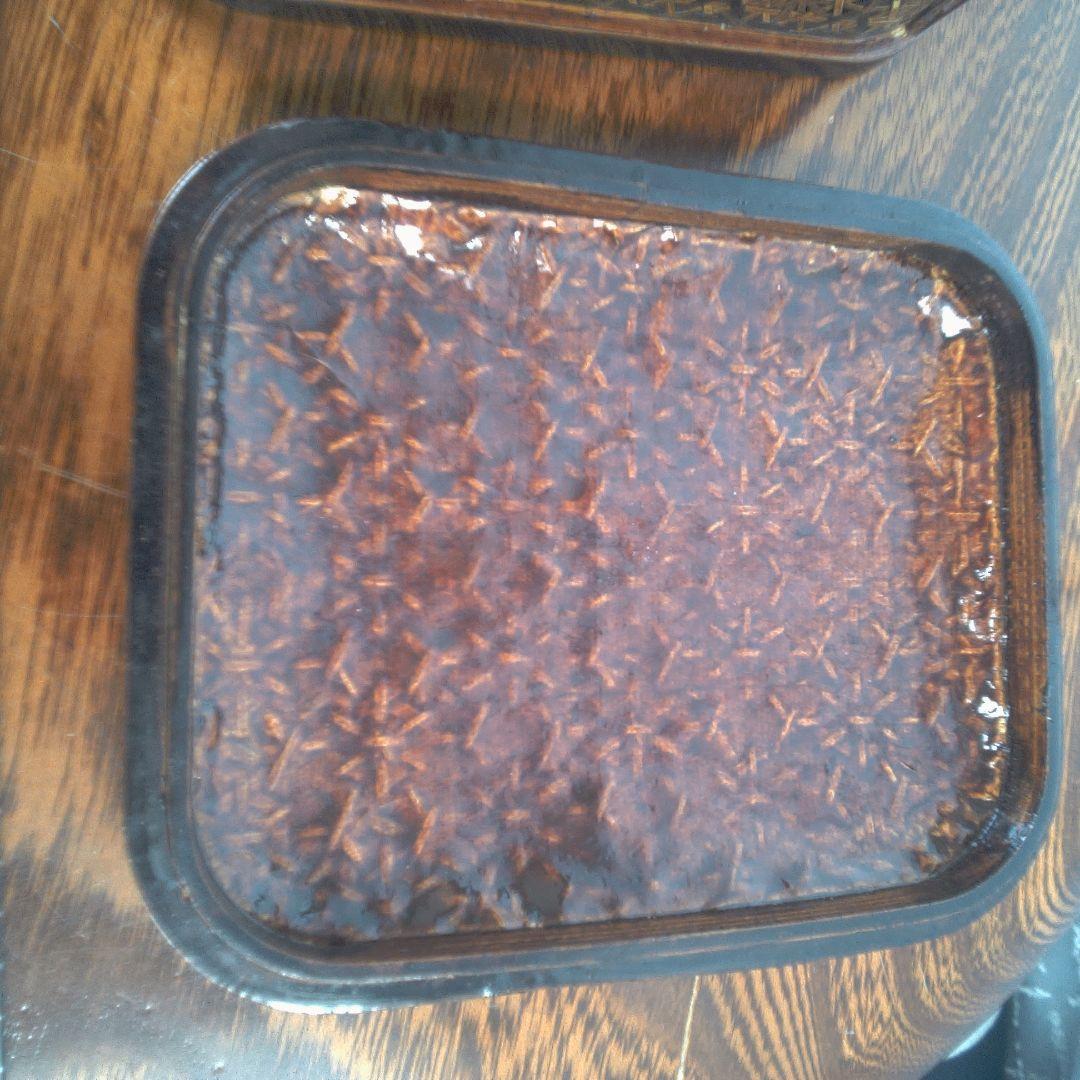 骨董６幾何学模様の木製小物入れ