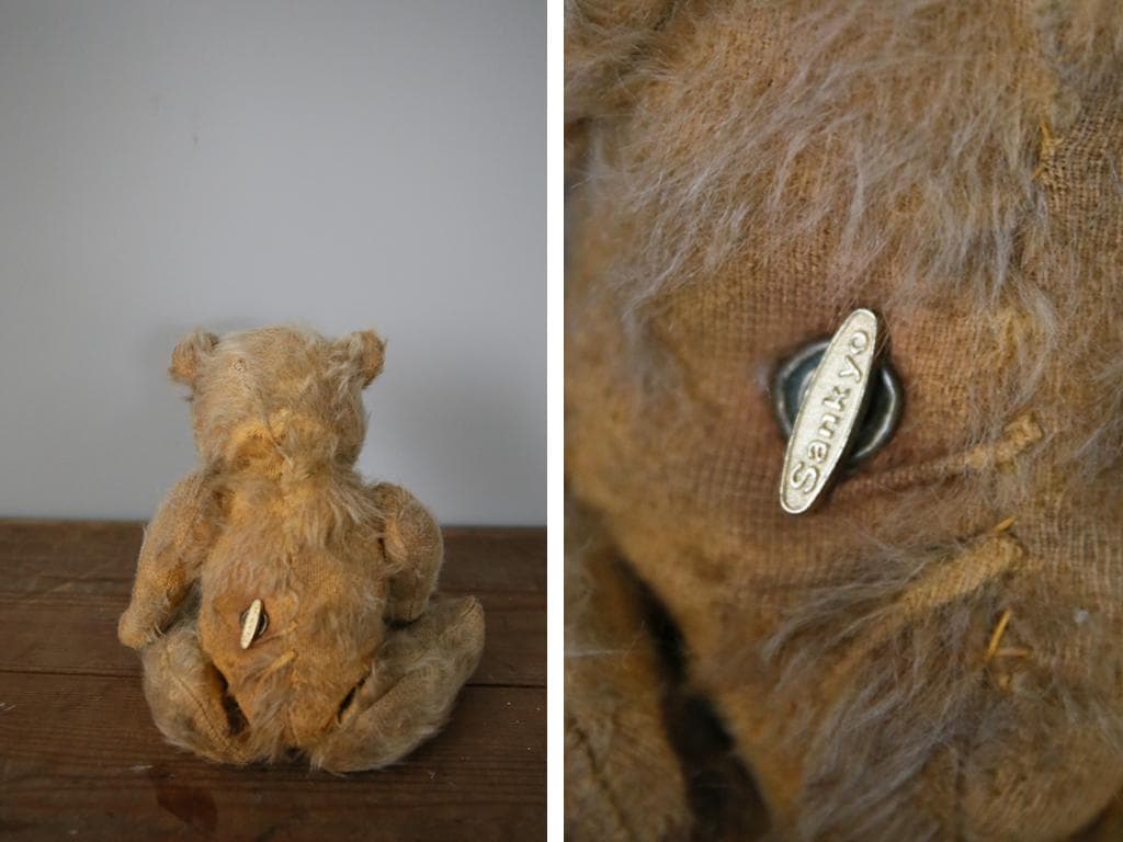 英国アンティークテディベア/くまのぬいぐる/熊オブジェ/ブラウン茶色85-114