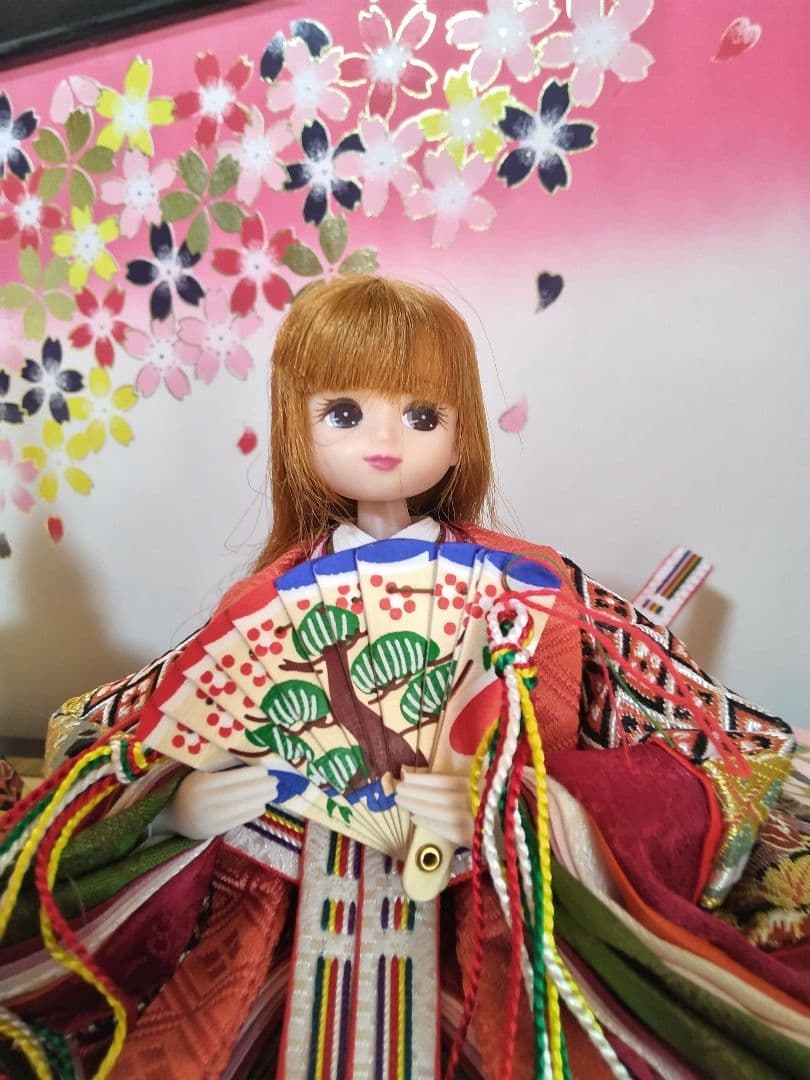 リカちゃん　雛人形 ② 親王と三人官女（リメイク品）