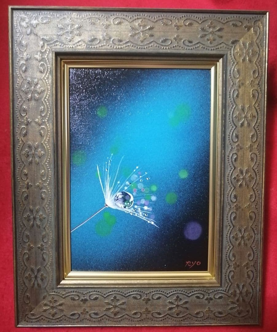 絵画　アクリル絵　額縁　ボード　タンポポ