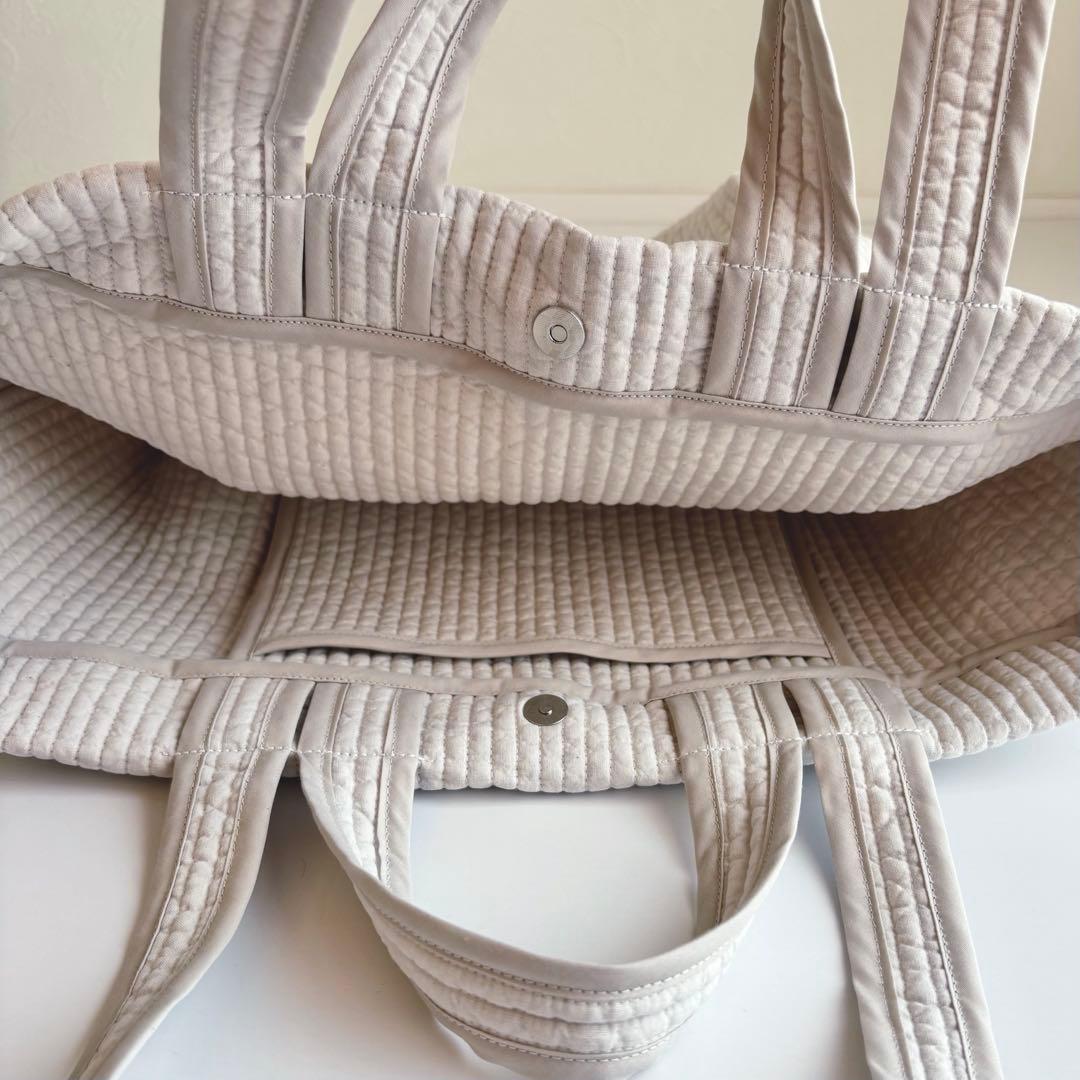 ヌビバッグ◎グレージュ　ダブルハンドル　マザーズバッグ　サブバッグ　GARDEN