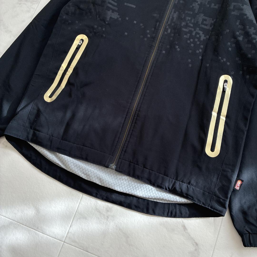 良品 ヨネックス テニス 裏地付きウィンドウウォーマージャケット L 黒×金
