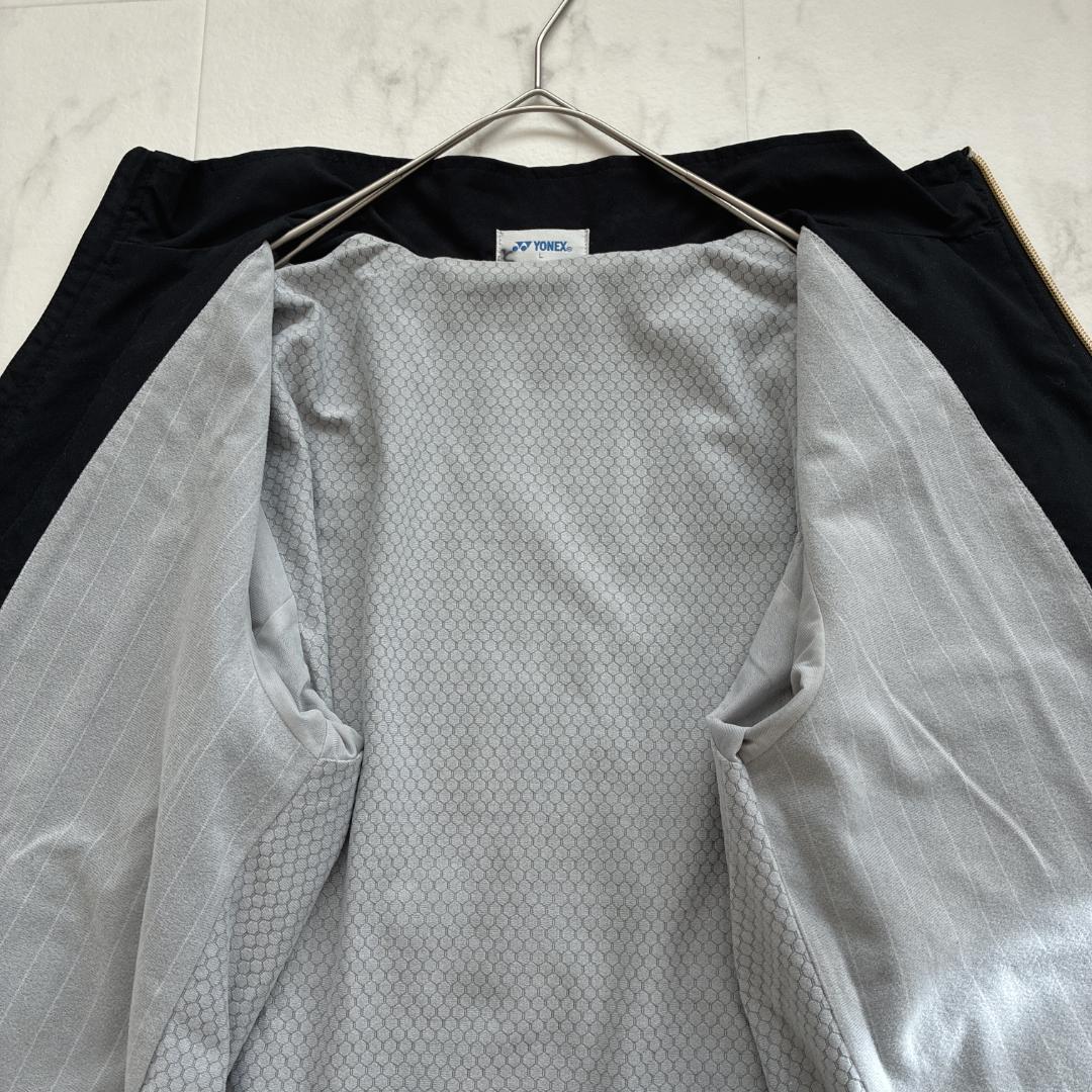 良品 ヨネックス テニス 裏地付きウィンドウウォーマージャケット L 黒×金
