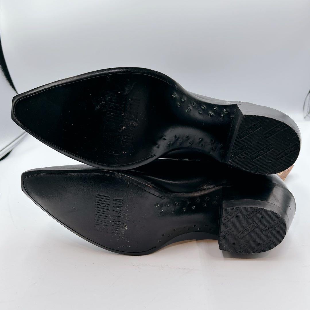 未使用タグ付✨Tony Lama トニーラマ　 ウエスタンブーツ 刺繍　黒　7B