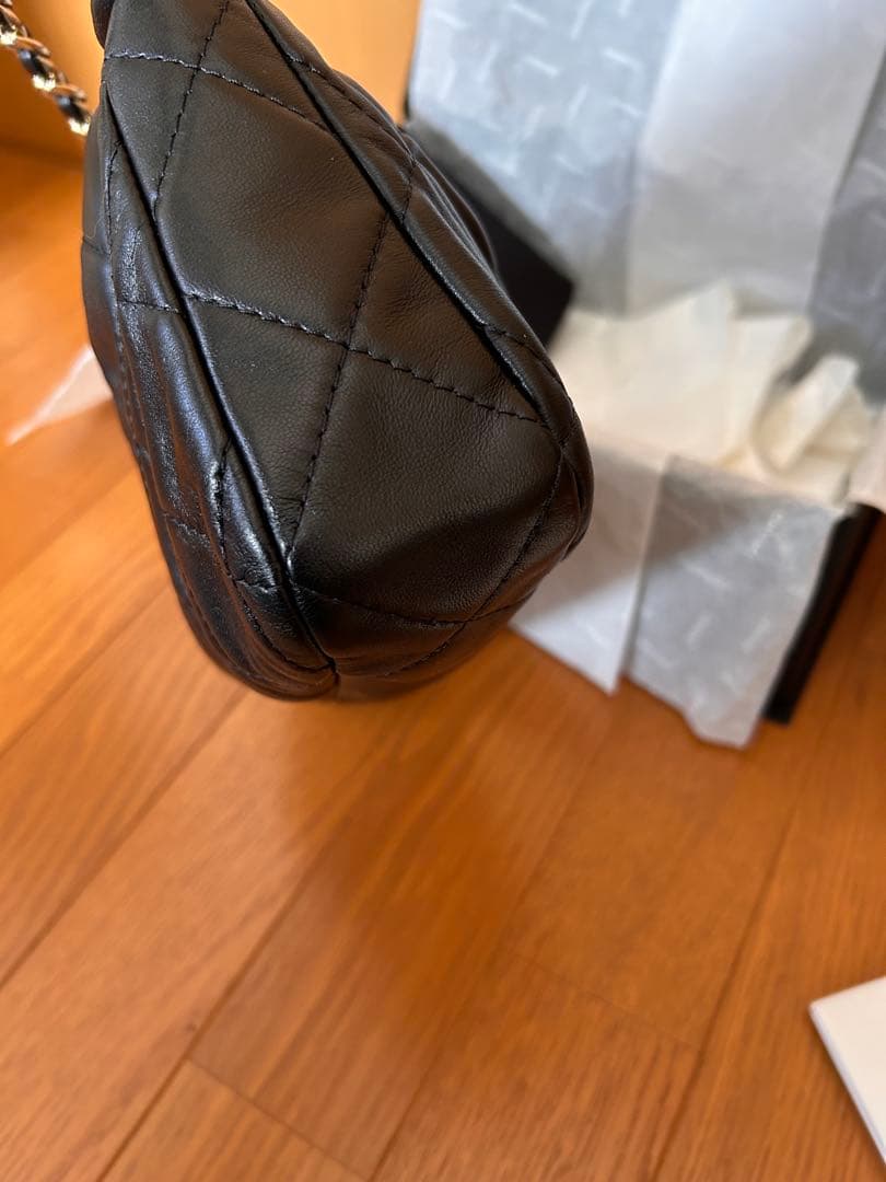 CHANEL ブラック チェーンショルダーバッグ