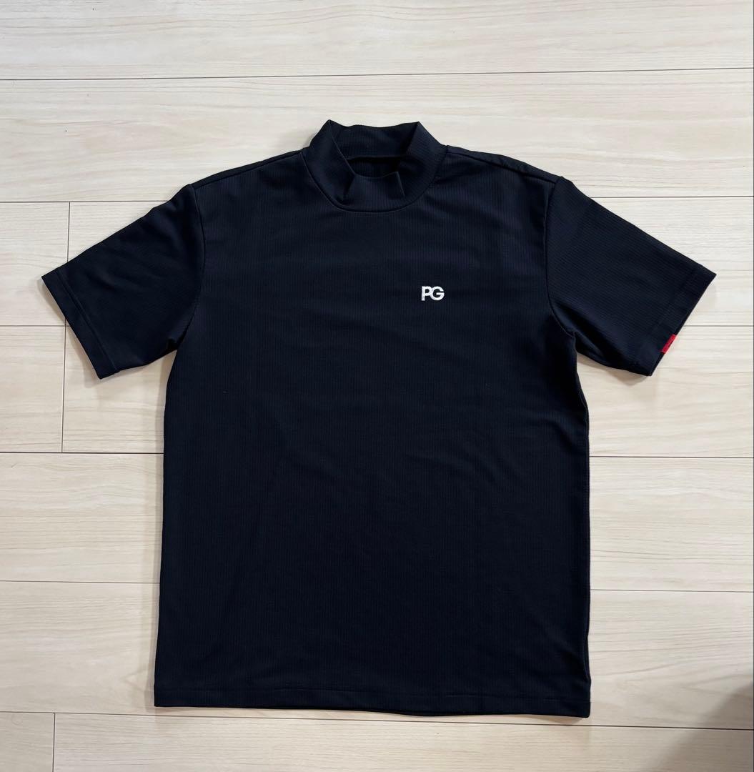 パーリーゲイツ　ロゴ入り半袖モックネックシャツ