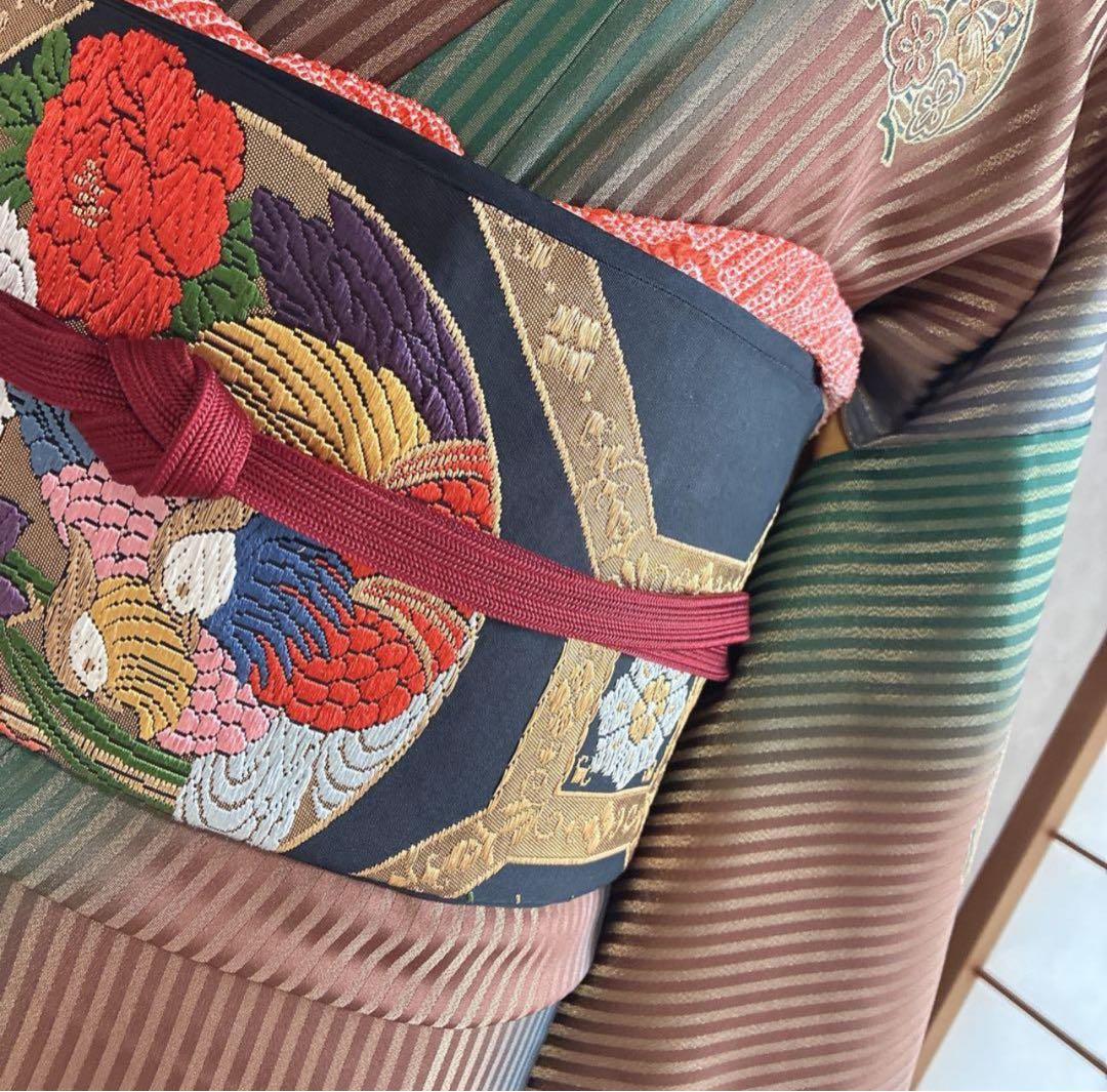 坂*ん様 付け下げ　小紋　フルセット　着物　正絹　縞模様　ストライプ　比翼仕立