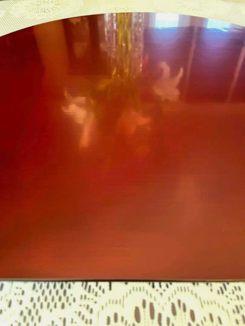 ー木曽塗ー 【未使用】 伊藤敦欣作 古代あかねぬり 特大 半月盆 卓上膳4枚