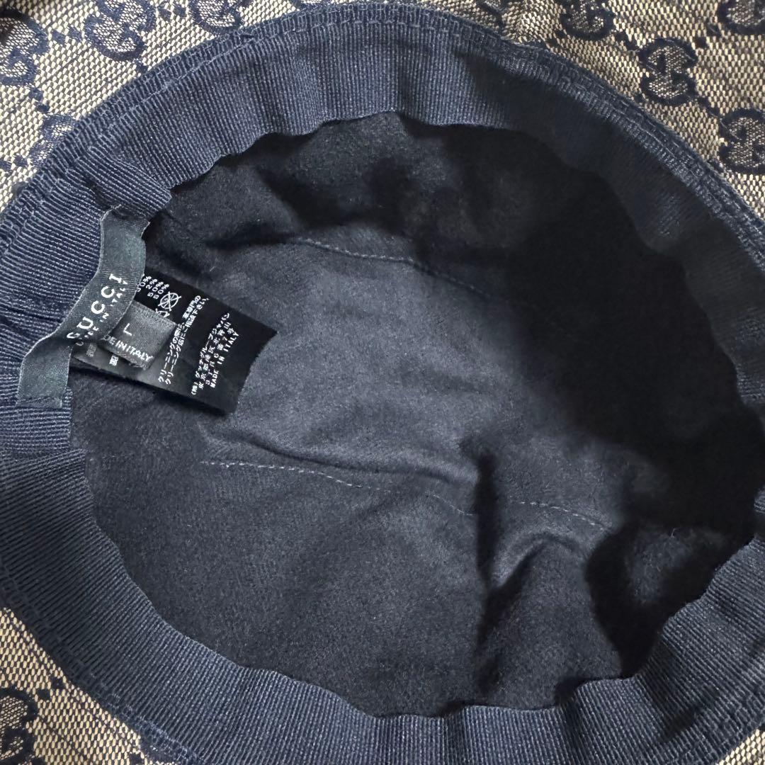 美品 GUCCI バケットハット GGキャンバス シェリーライン Lサイズ