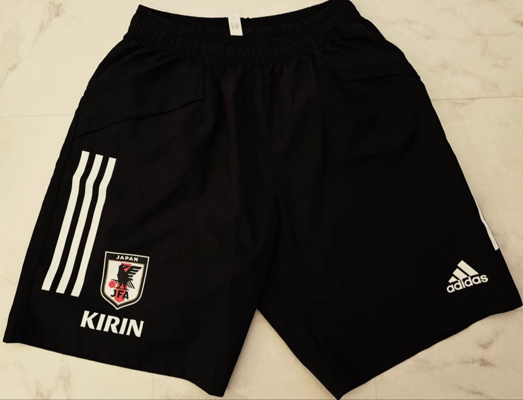 【JFA支給】adidas 日本代表 襟なしポロシャツ上下実使用、非売品