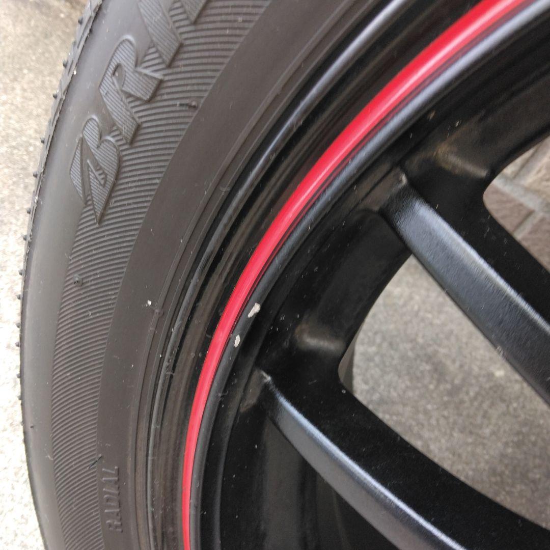 15インチ 5j　45エスホールドブラック スポーク ホイールセット