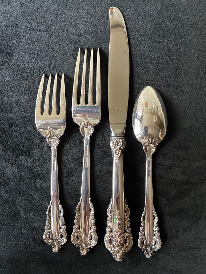 わ*ん様 【グランバロック】スターリングシルバー　カトラリー4本セット　★オーク