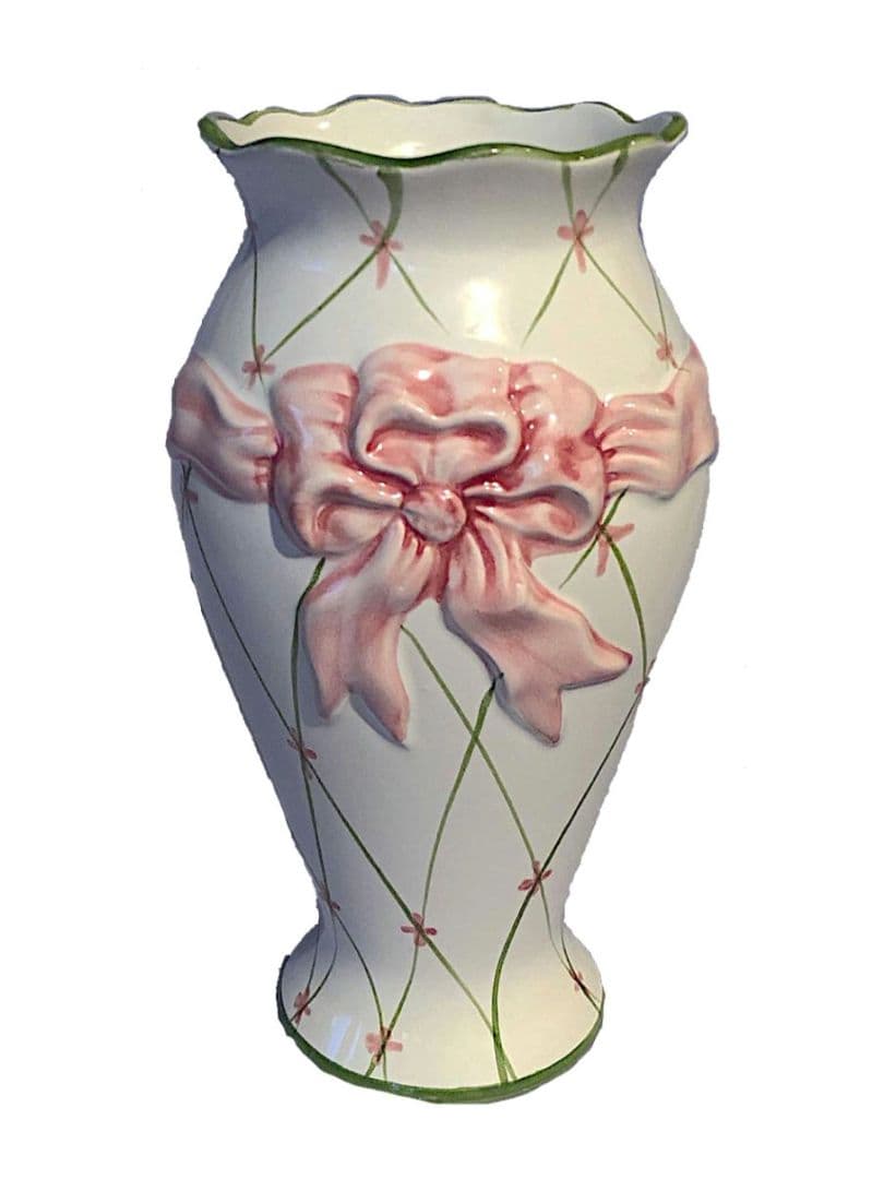 花瓶・フラワースタンド vintage * Portugal ribbon flower vase