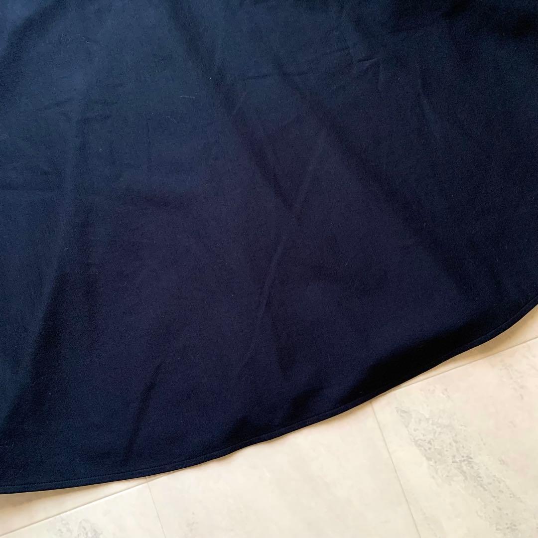 近年♡美品♡ルネ レース 切替 ノースリーブ ワンピース 膝丈 ネイビー 34