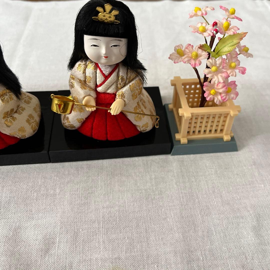 お雛様 3人官女 きめこみ人形 お花、札セット
