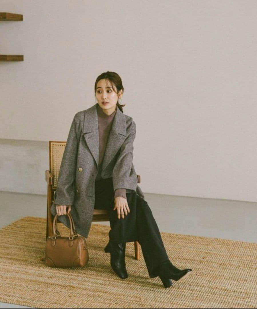 ★まー★【新品未使用】GLOBAL WORK　軽やかストレッチミドルコート