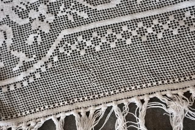 france 150c ８人のプットーと４人の蝶々とレースカーテン アンティーク