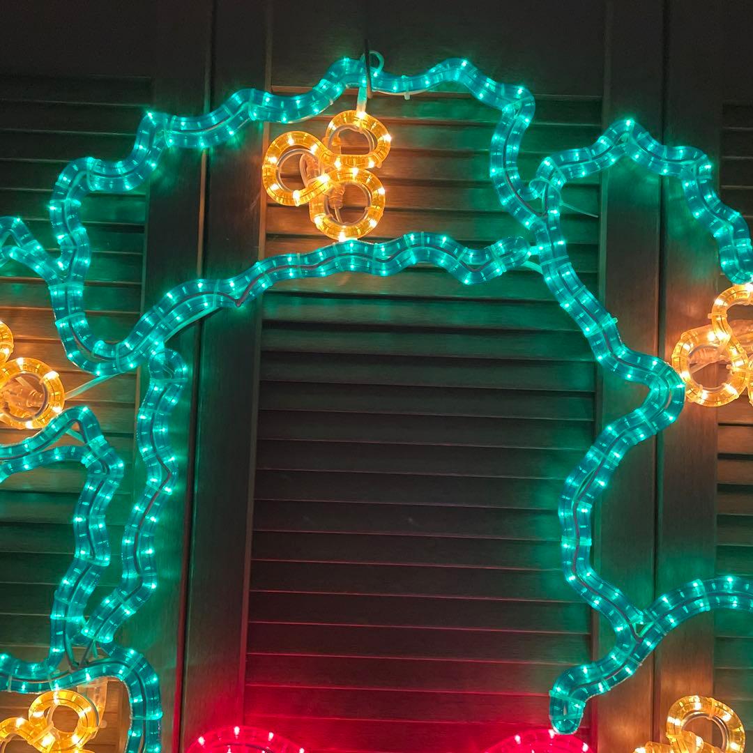 超特大クリスマスリース LEDライトリボンイルミネーション