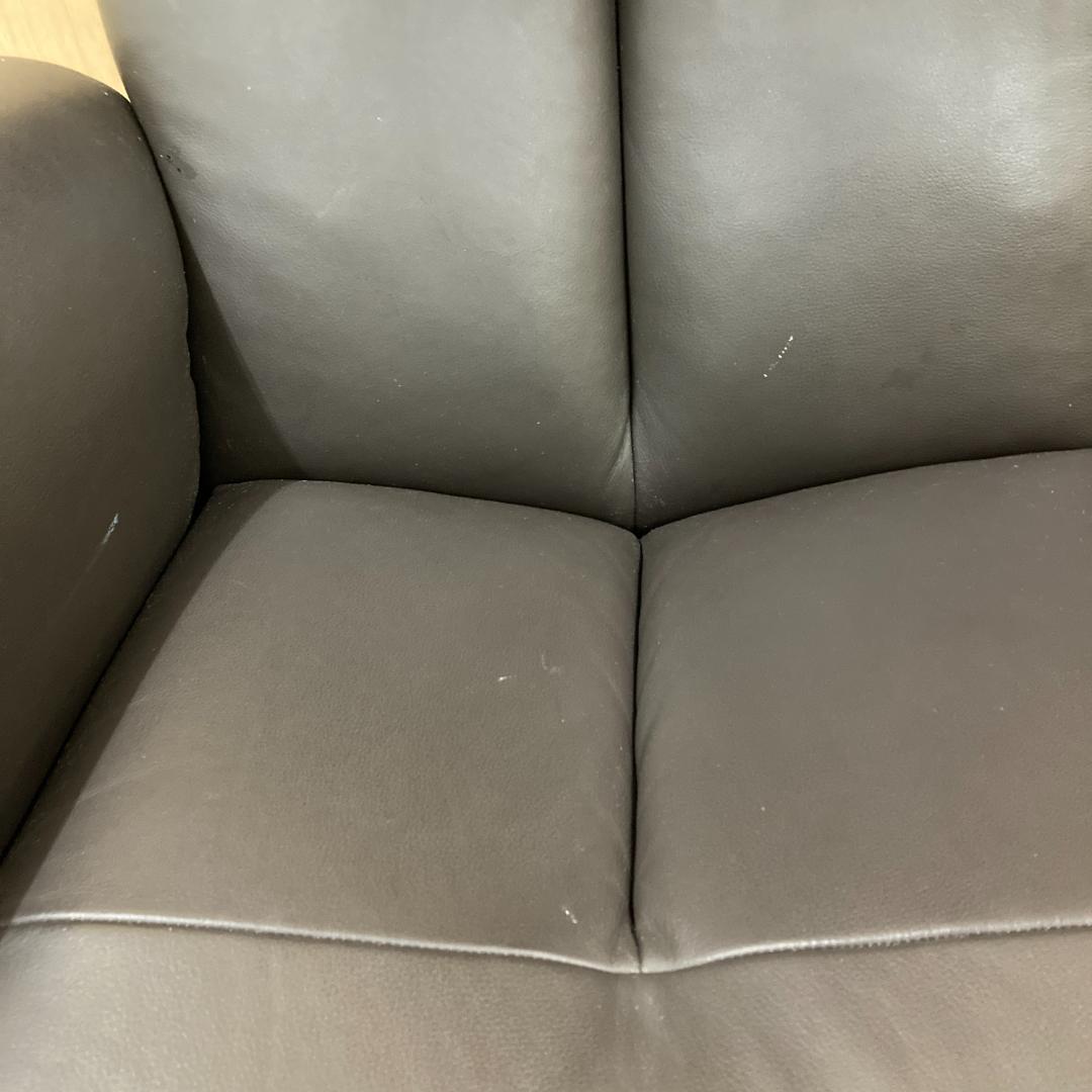 リクライニングソファ　三人掛け　ヘッドレスト可動式　本革