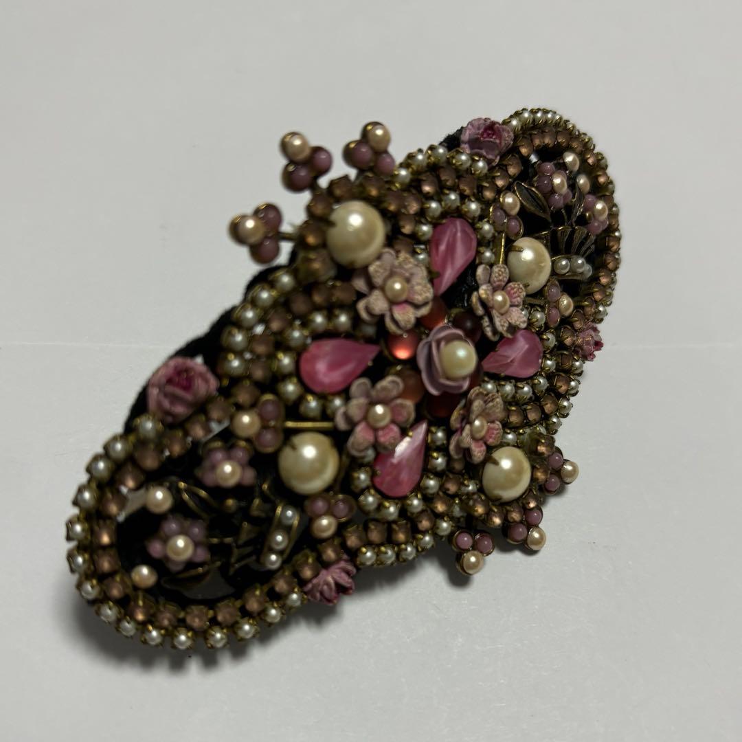 美品☆ ミハエルネグリンのローズ付きピンクスリガラスガーデンバレッタ