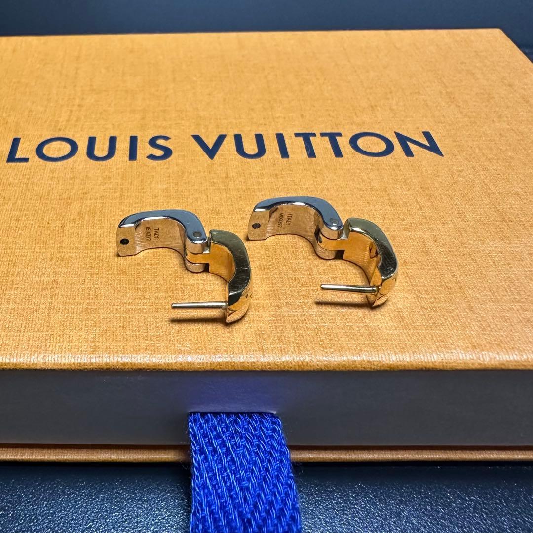 LOUIS VUITTON フープピアス ブックレドレイユ ナノグラム 箱あり
