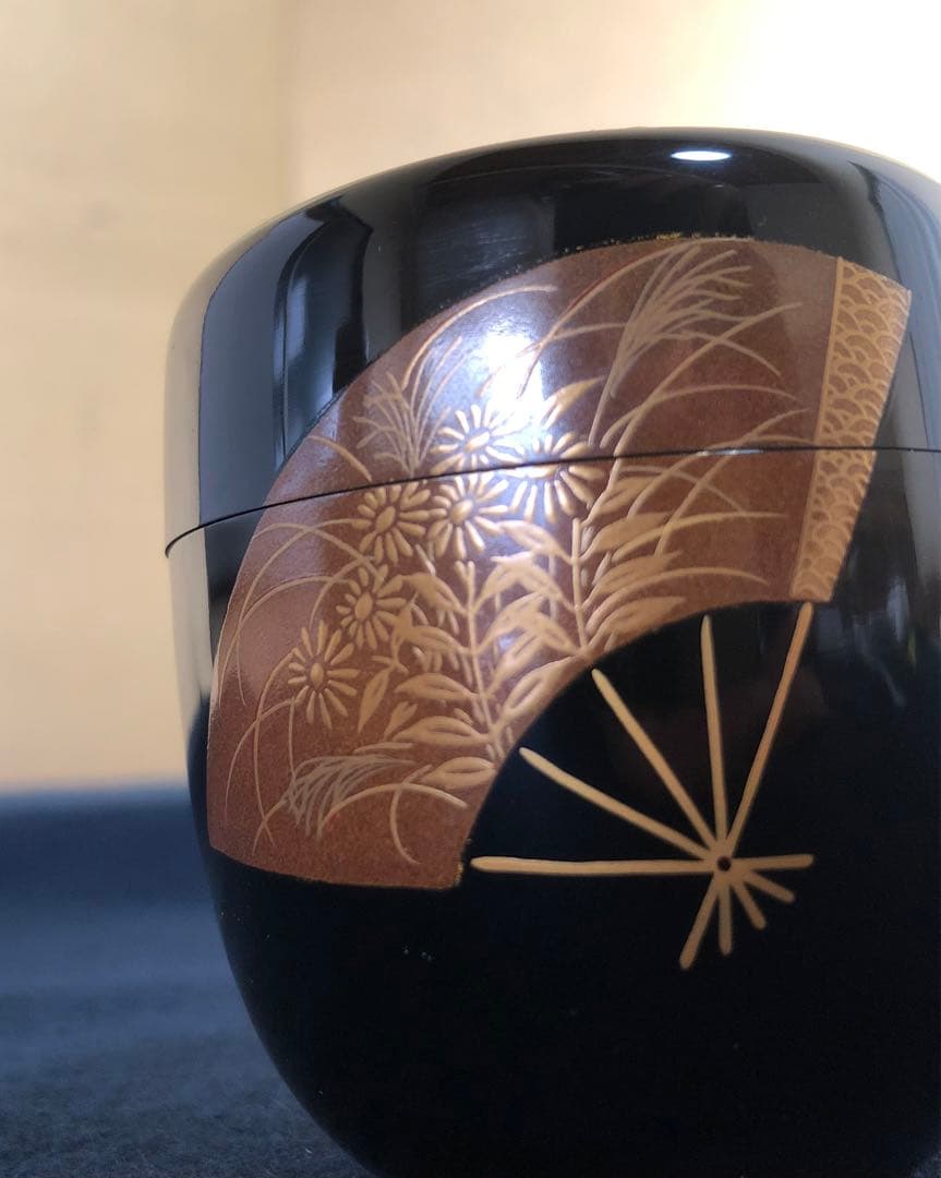 《R》茶道具 扇面 中棗 宗廣作 共箱　260109き2