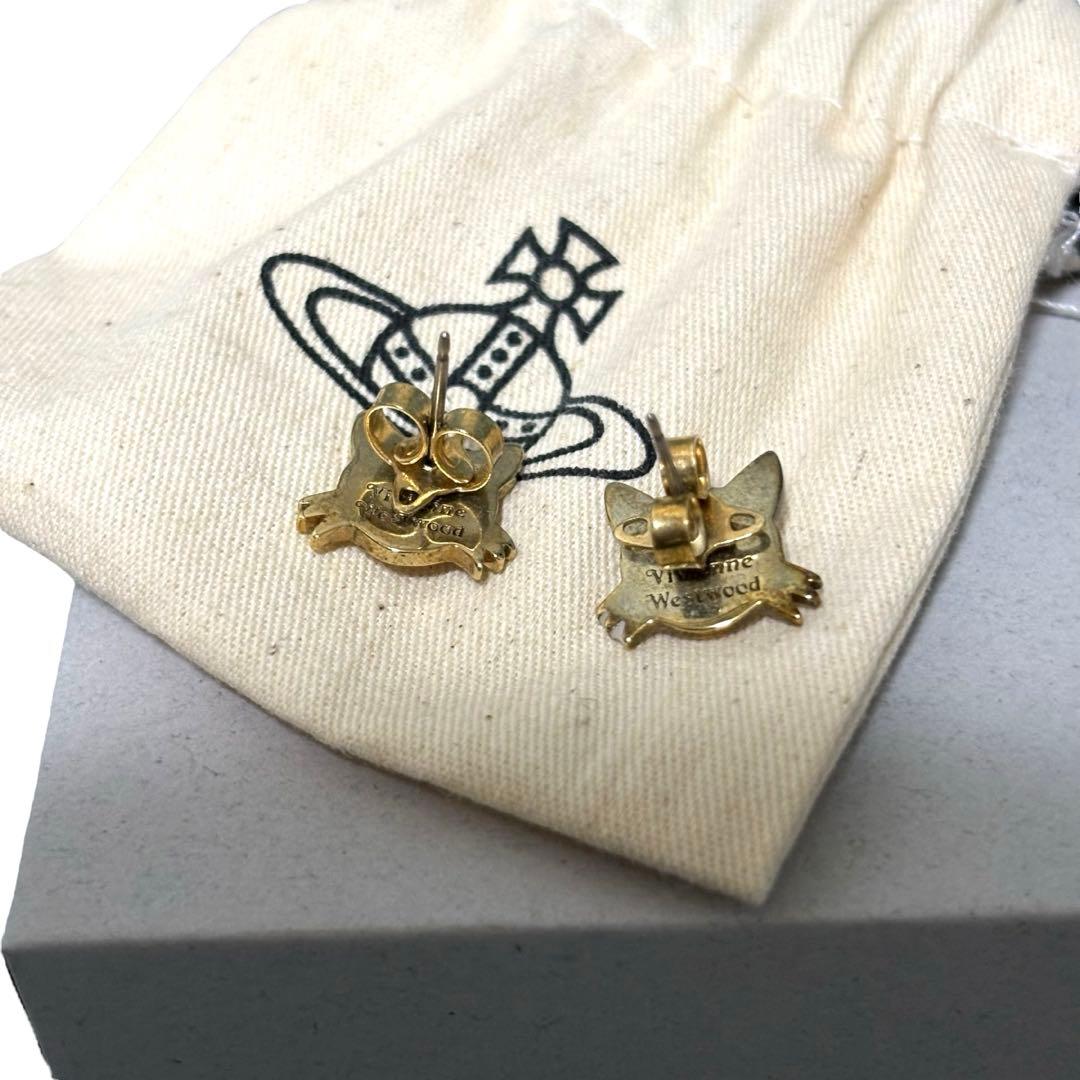 激レア　Vivienne Westwood ピンク　猫デザイン ピアス