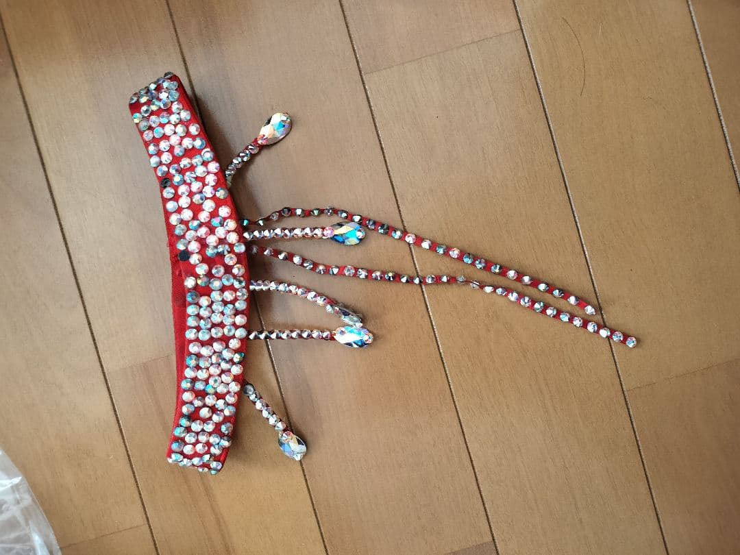 オレンジ色〜赤色 フリンジ社交ダンスドレス　ジュニアにも！