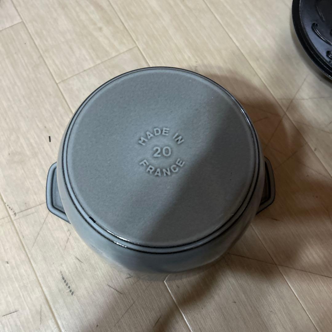 ラ ココット de GOHAN グレー Lサイズ　20cm