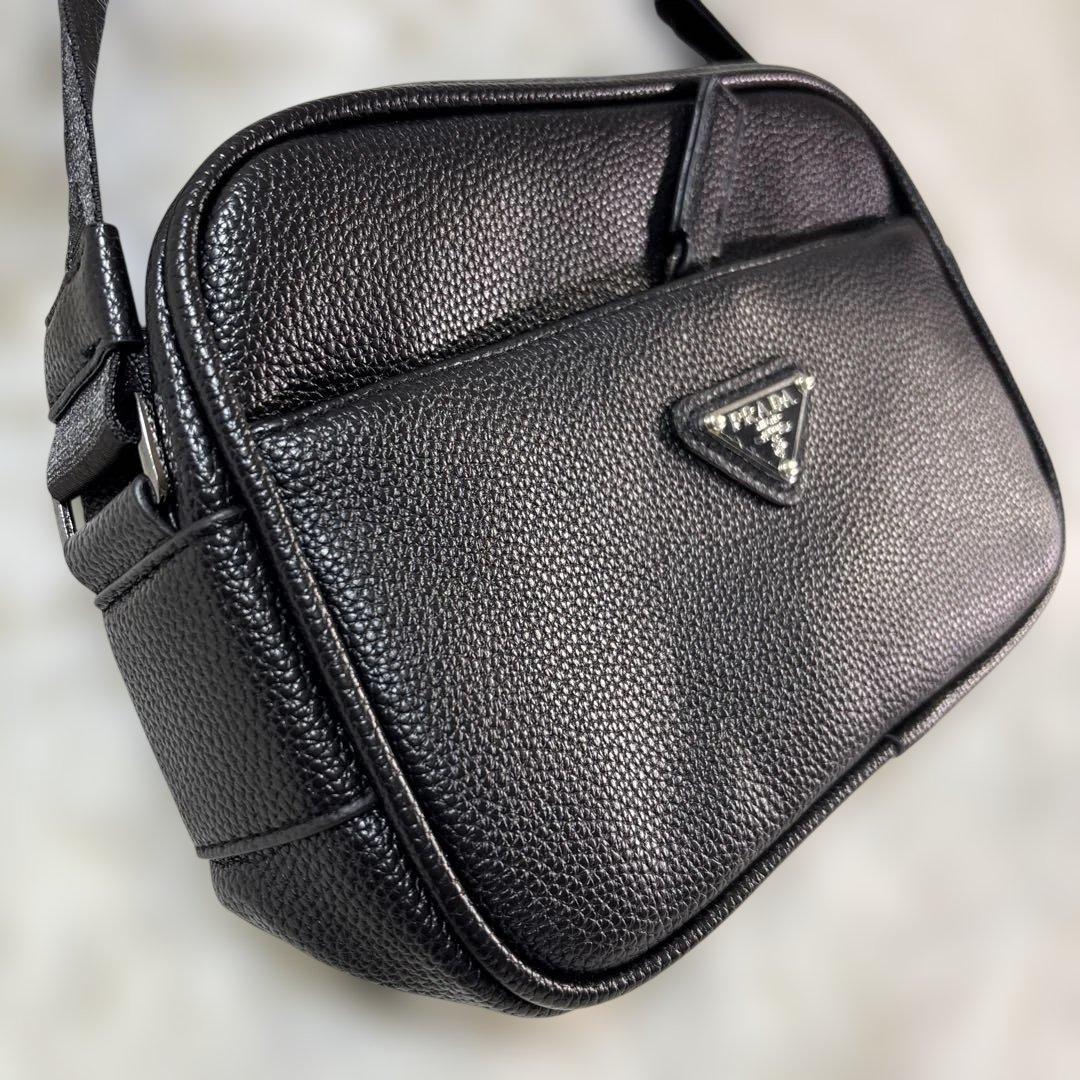 ブラックレザー ショルダーバッグノベルティ