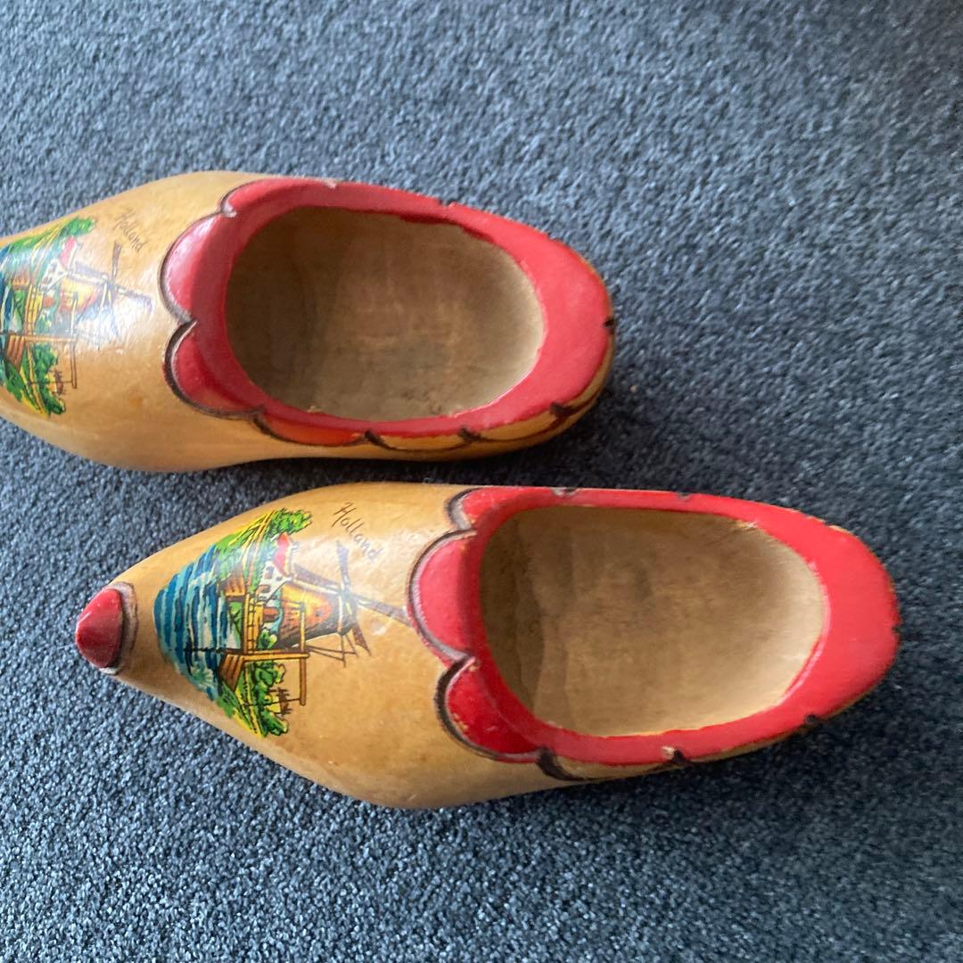 オランダ　大きな木靴1点と小さな木靴2点　インテリア