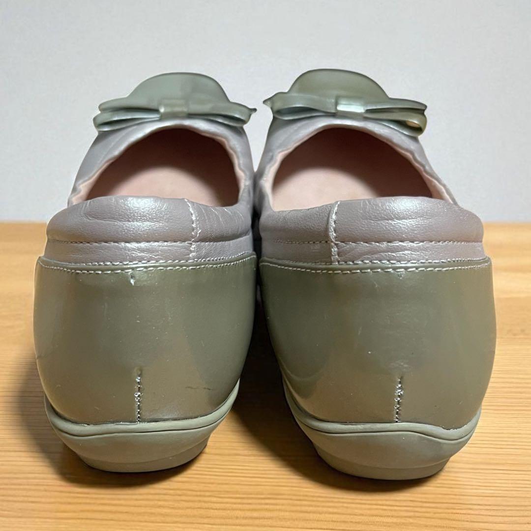 美品 pedaia アシックス エナメル レザー バレエシューズ 23.5