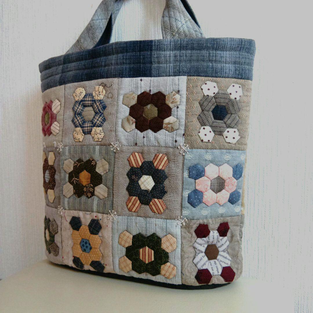 パッチワークキルトのトートバッグ(ハンドメイド)