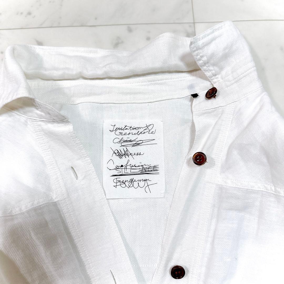 美品 定価3.9万 カオス バサランカディーシャツ リネン ホワイト　フリー