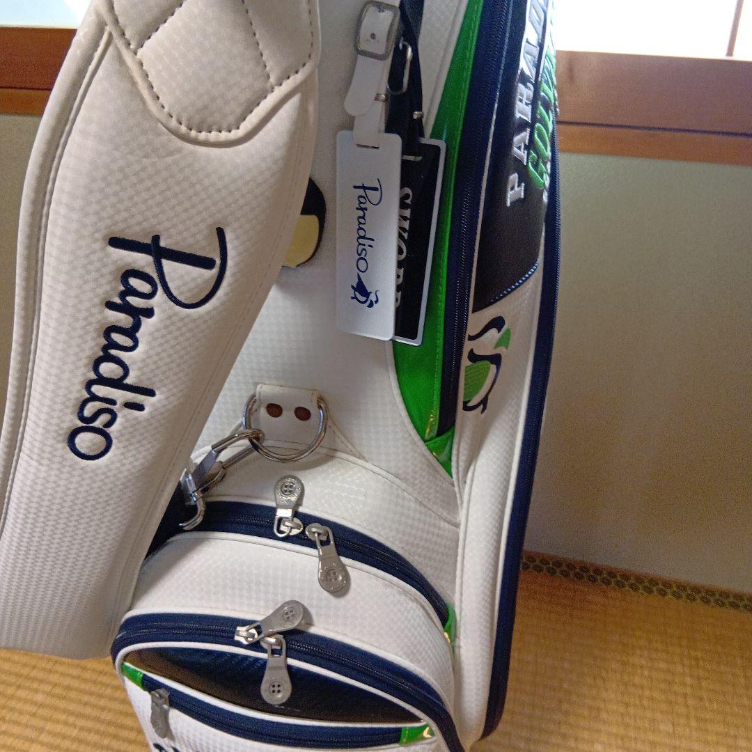 PARADISO ゴルフバッグ ホワイト/グリーン