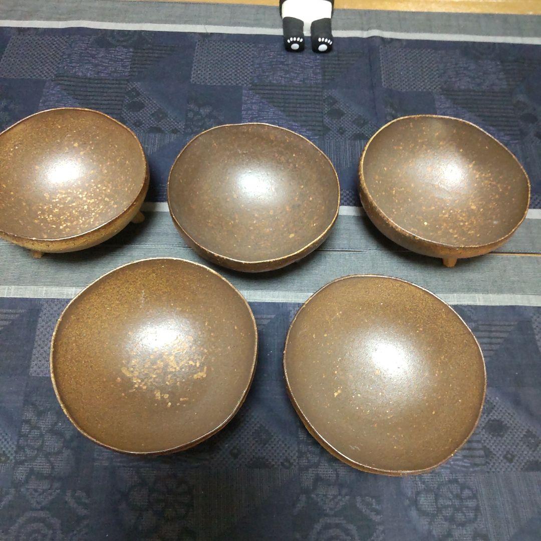 ミツ脚 丸鉢 5ケ 備前焼 111