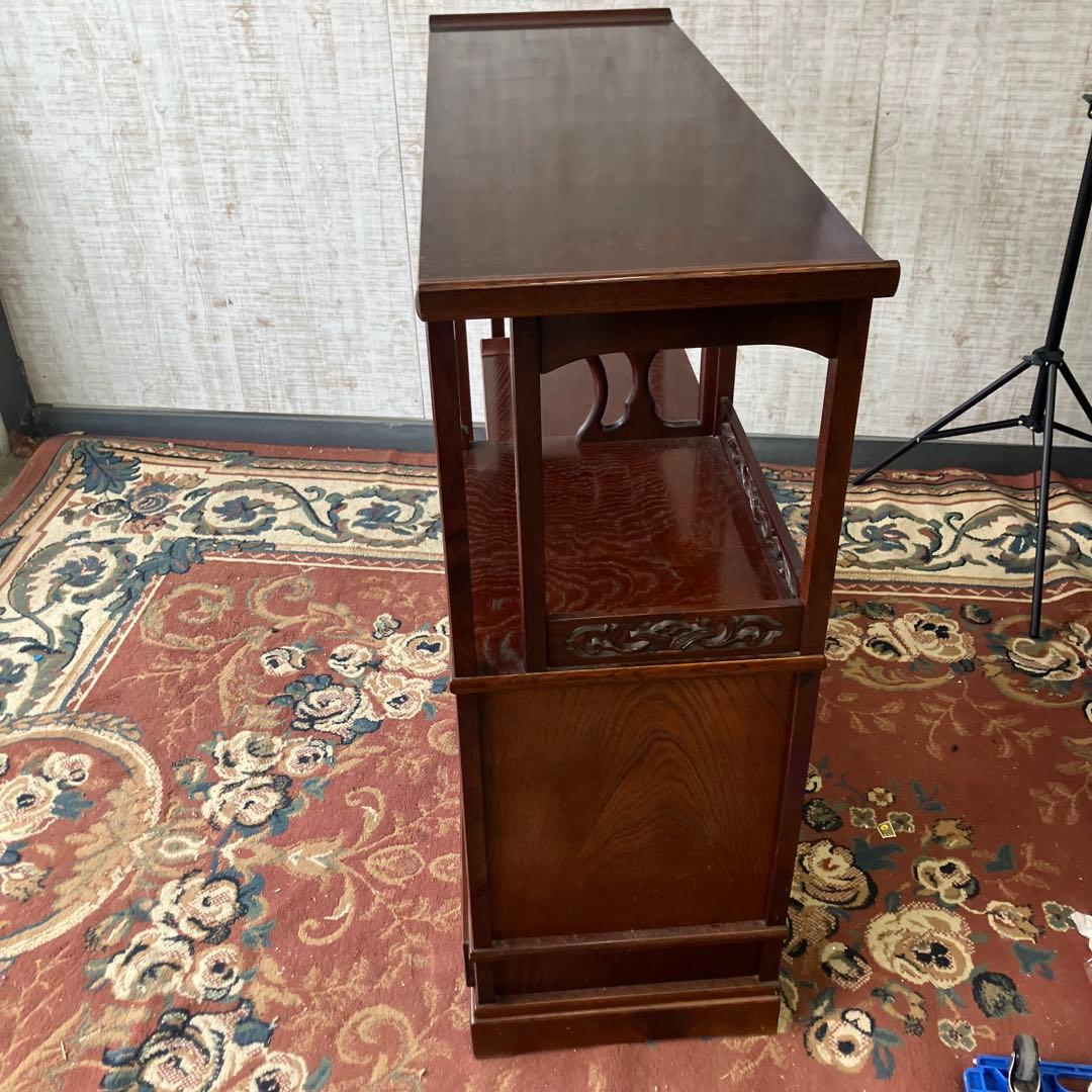 唐木家具 茶箪笥 飾り棚 中国骨董 唐草彫り サイドボード ビンテージ