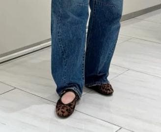 【オディットエオディール】レオパード メリージェーン フラットシューズ ヒョウ柄