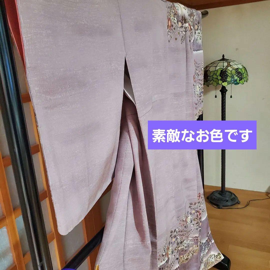 未使用♥️手描き紬訪問着「辻ヶ花」 パールトーン　トールサイズ◾お値打ち価格