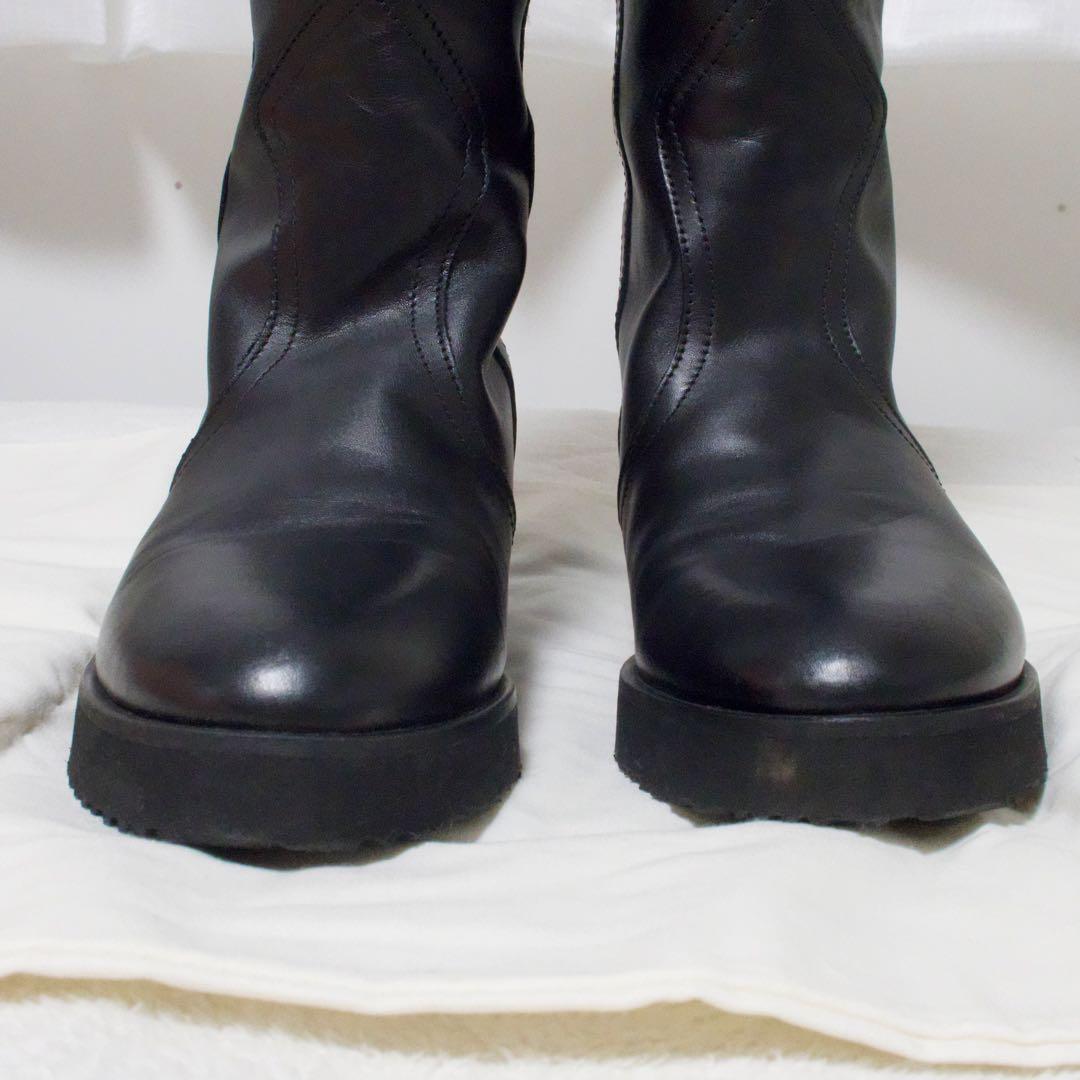 ファビオルスコーニ　ブラックレザー ロングブーツ　37