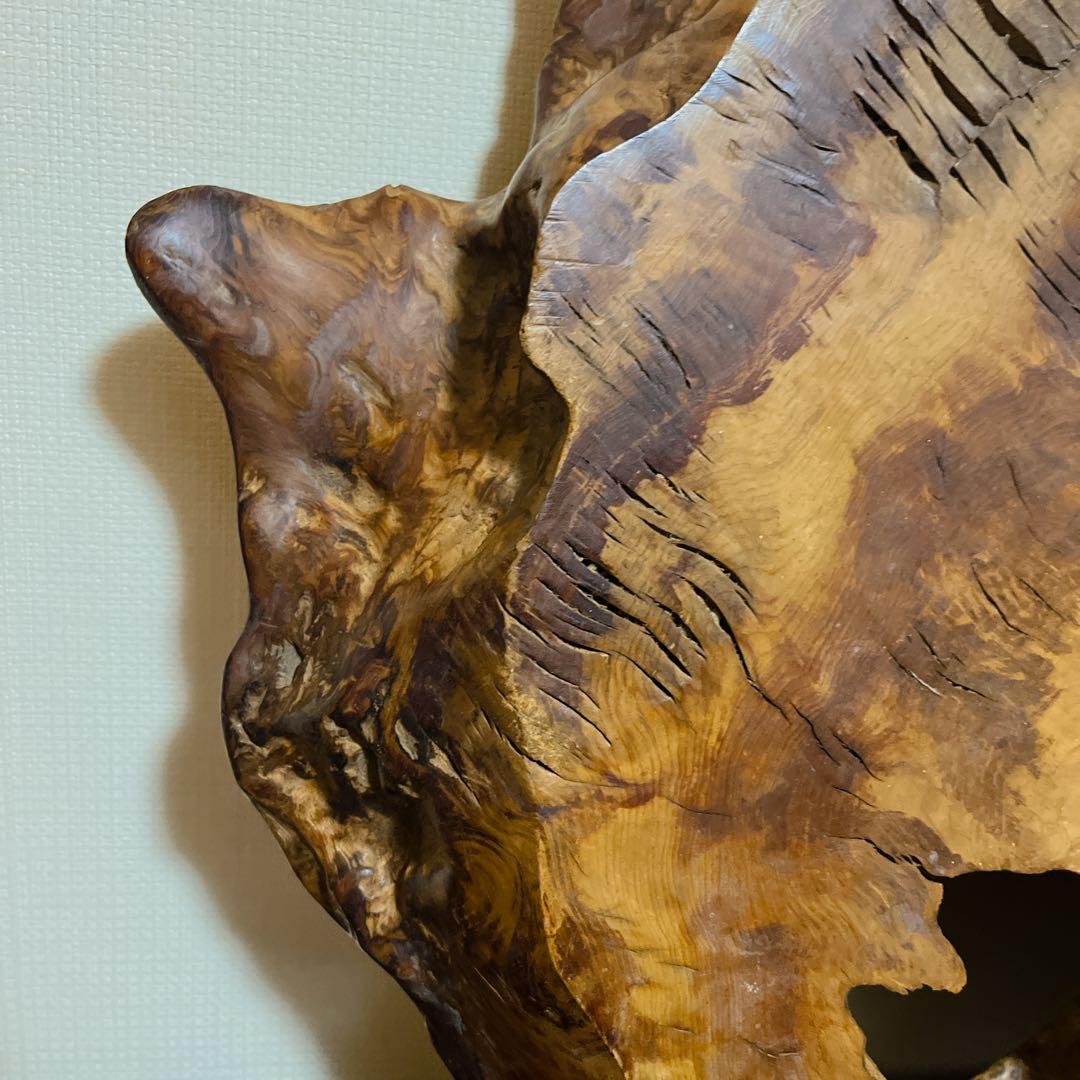 ふ【一点物】天然木 銘木 敷板 花台 飾り台 自然穴 骨董