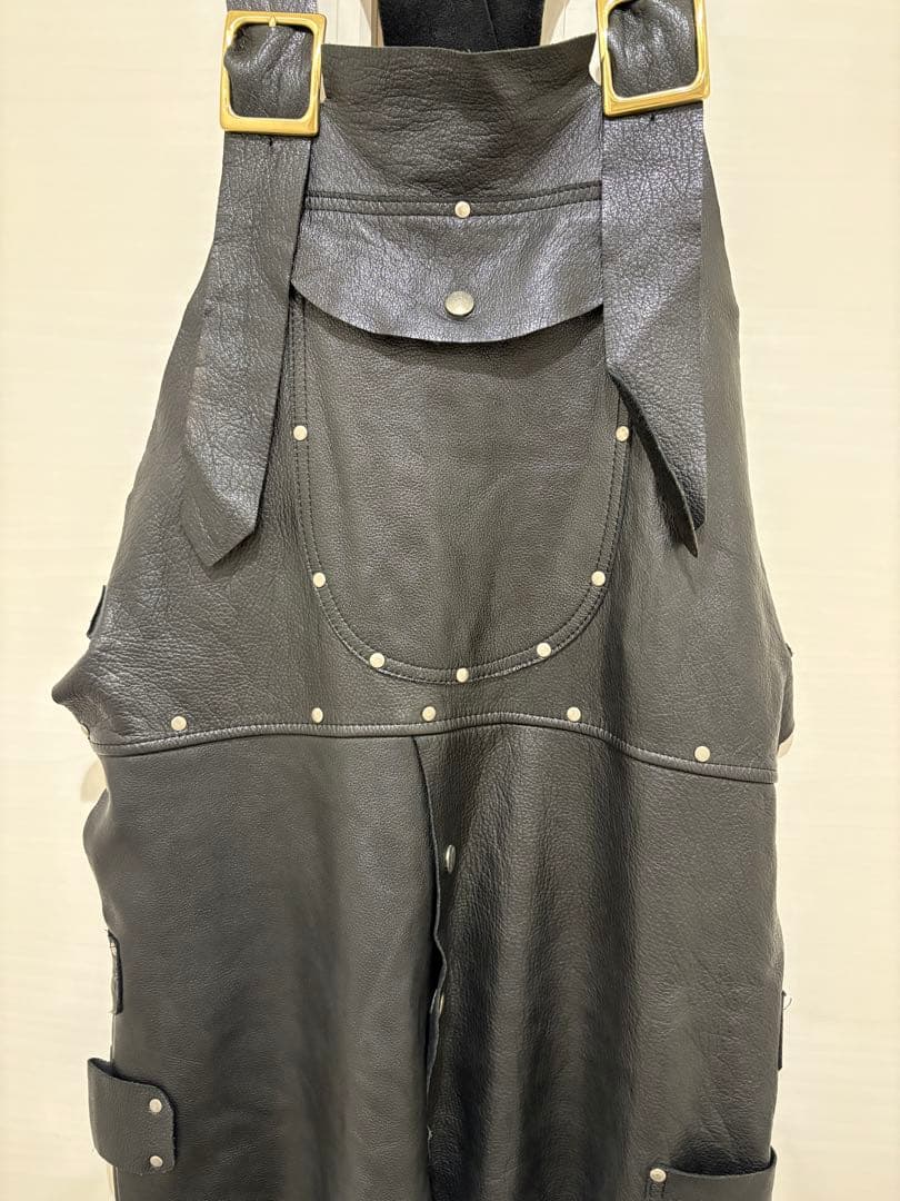 レザーオーバーオール　90s shopオリジナル