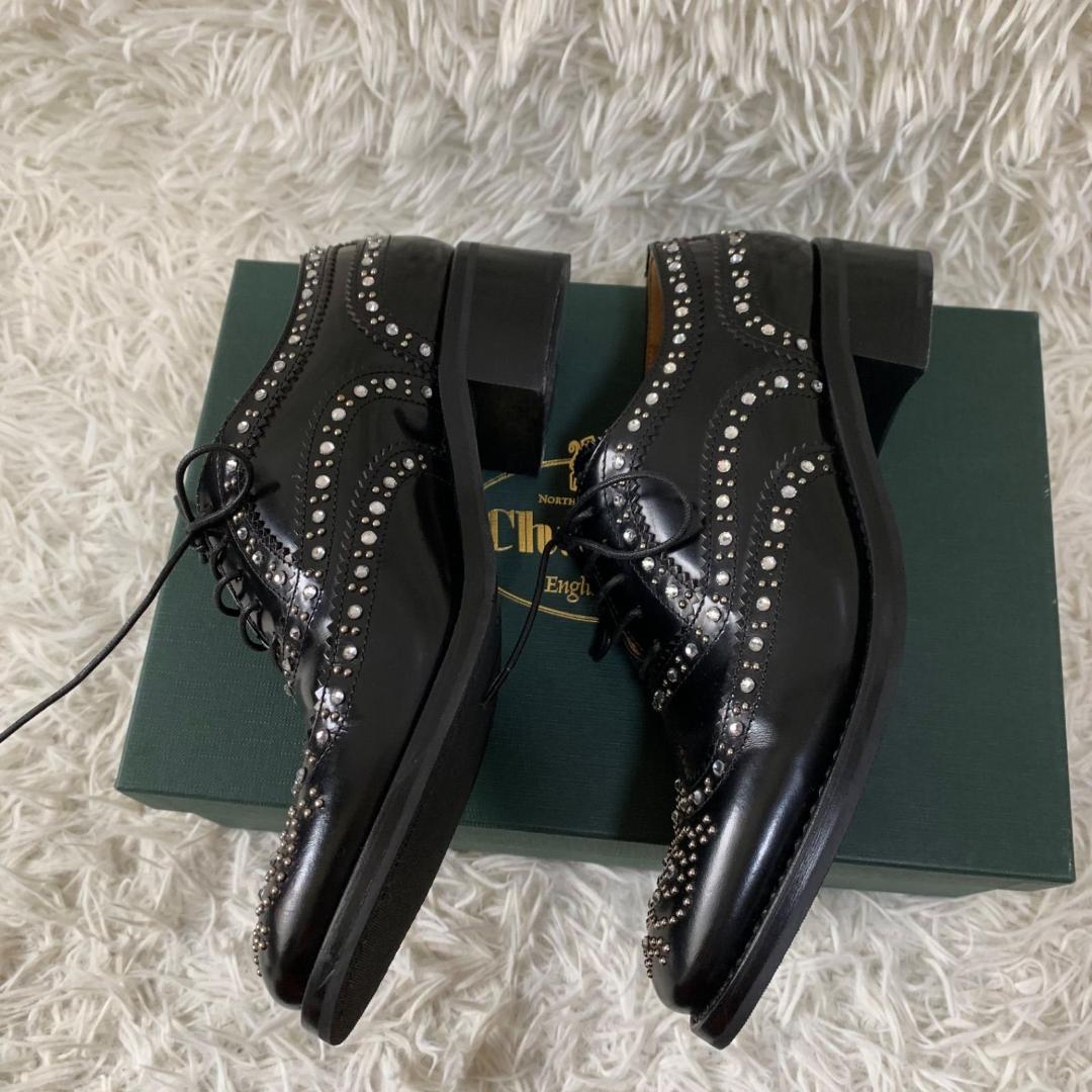 11789✨美品✨Church's スタッズ付き ドレスシューズ 36 ブラック