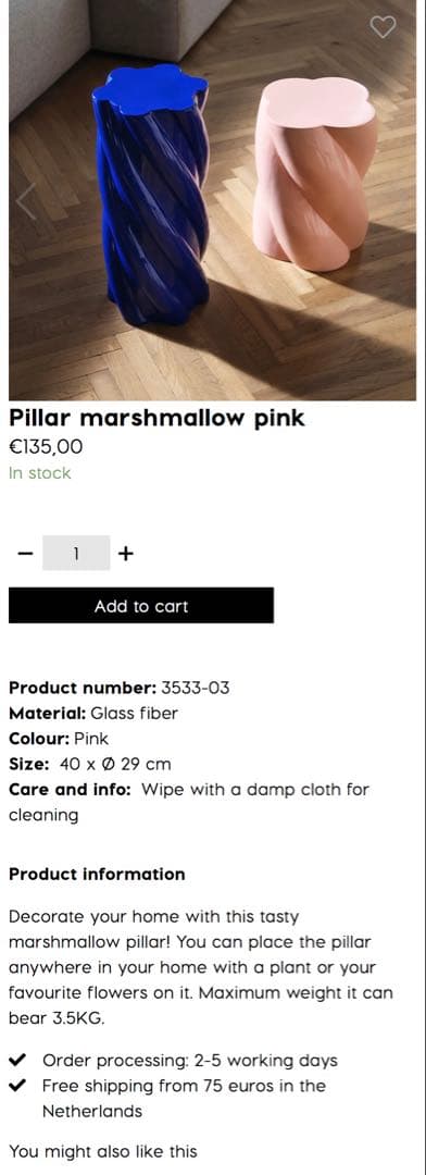 &klevering アンドクレベリン マシュマロスツール ピンク