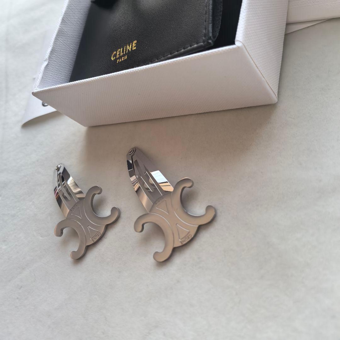 トリオンフ スナップ ヘアクリップ 2セット シルバー