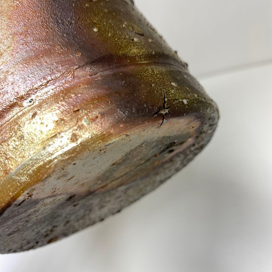 専用　藤原啓　最上位の備前窯変花入　共箱　高さ23.5㎝　東Y6-1007☆2F