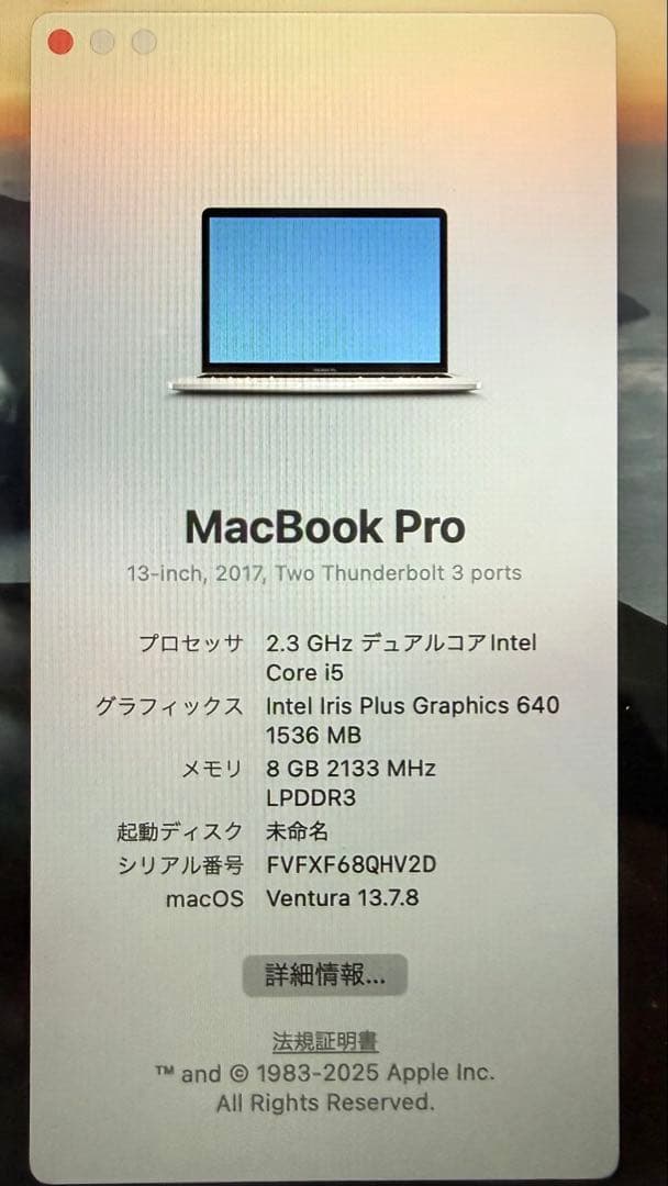 [年末まで期間限定値下]MacBook Pro (13インチ, 2017,i5)