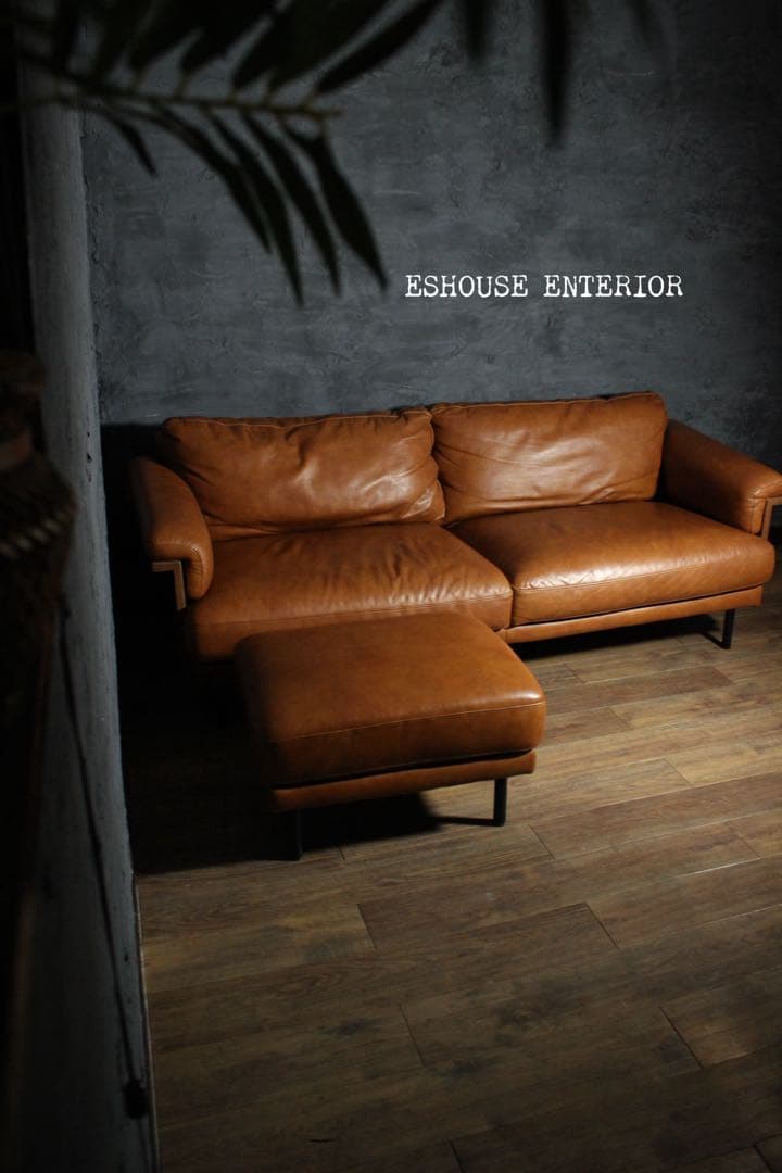 首都圏送無料〜ANV001 本革　3人がけ＋オットマン＋チェア　ソファセット