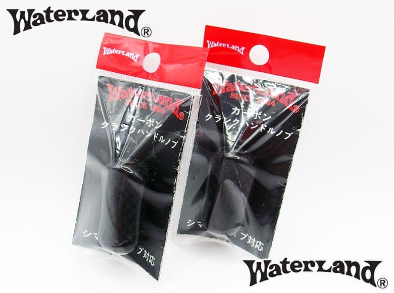 ウォーターランド カーボン ハンドル ノブ 平型 シマノ Aタイプ 2個セット