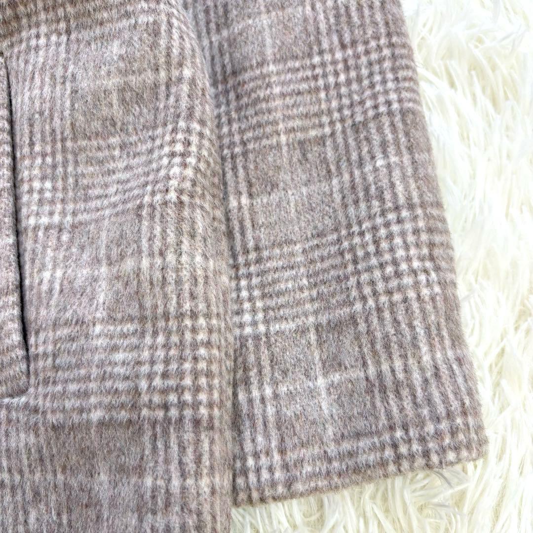 新品　COHINA コヒナ ミドル丈チェックコート F ウール混 ベージュ系